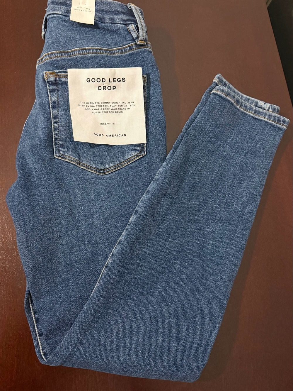 Good American Good Legs Crop- Blue 615 - Picture 5 of 6